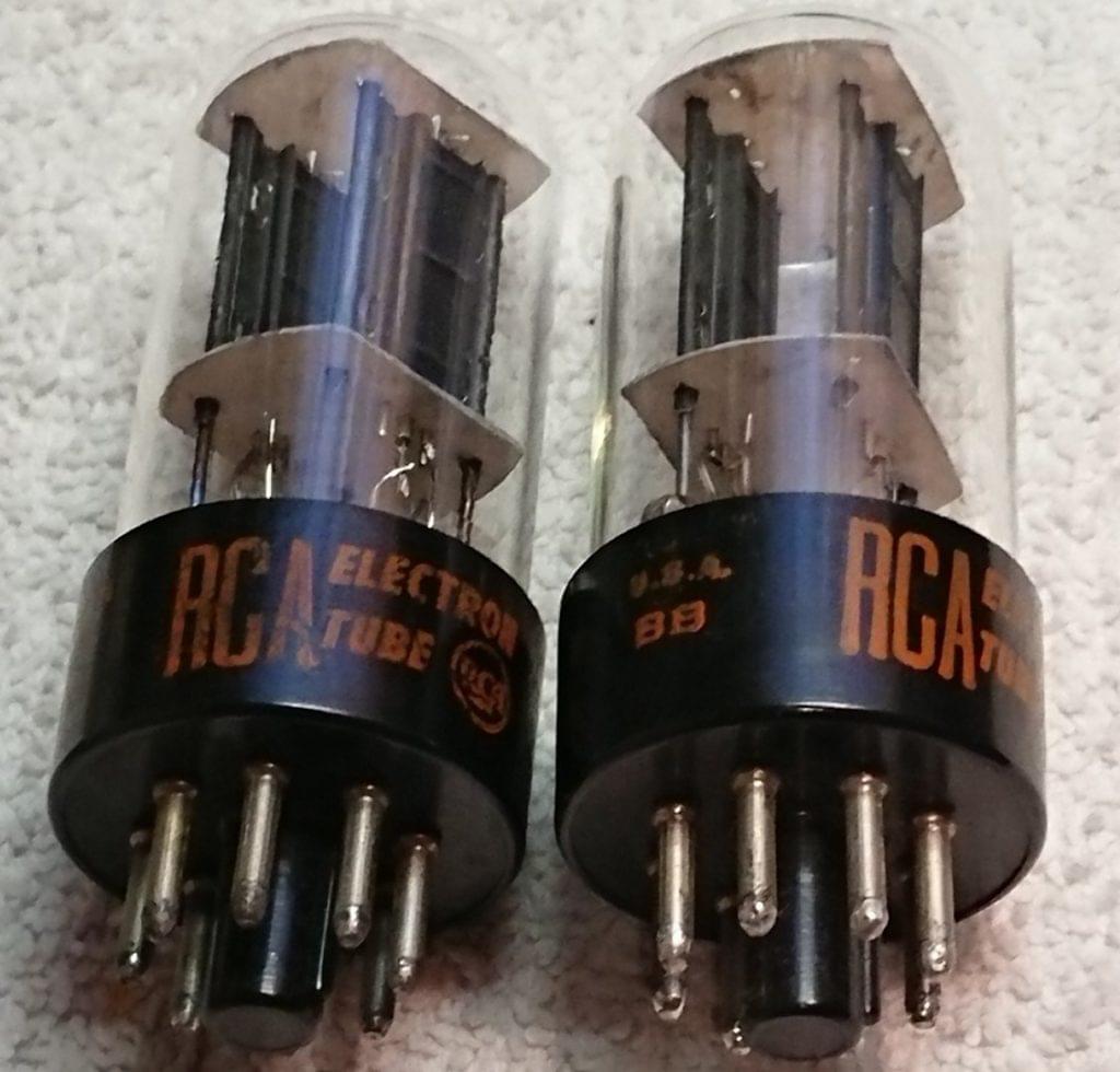 6SN7GTB Black Plate RCA Matched Pair Audiomix